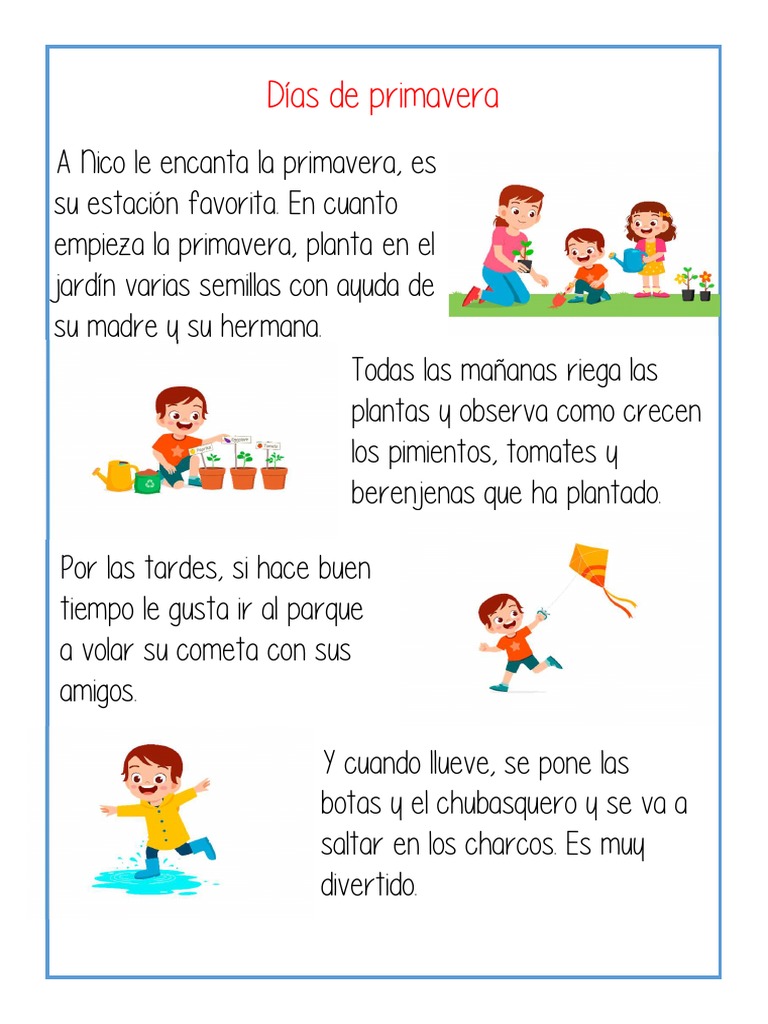 Inicio de la Primavera y Actividades | PDF