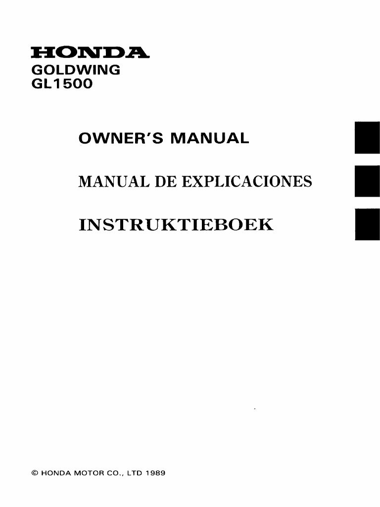 Honda Goldwing 1500 Manual | PDF | Tire | Gasoline