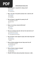 Cell Parts Practice Quiz Student