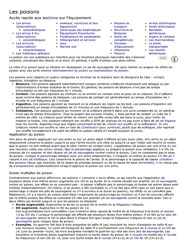 PATHFINDER Les Poisons PDF