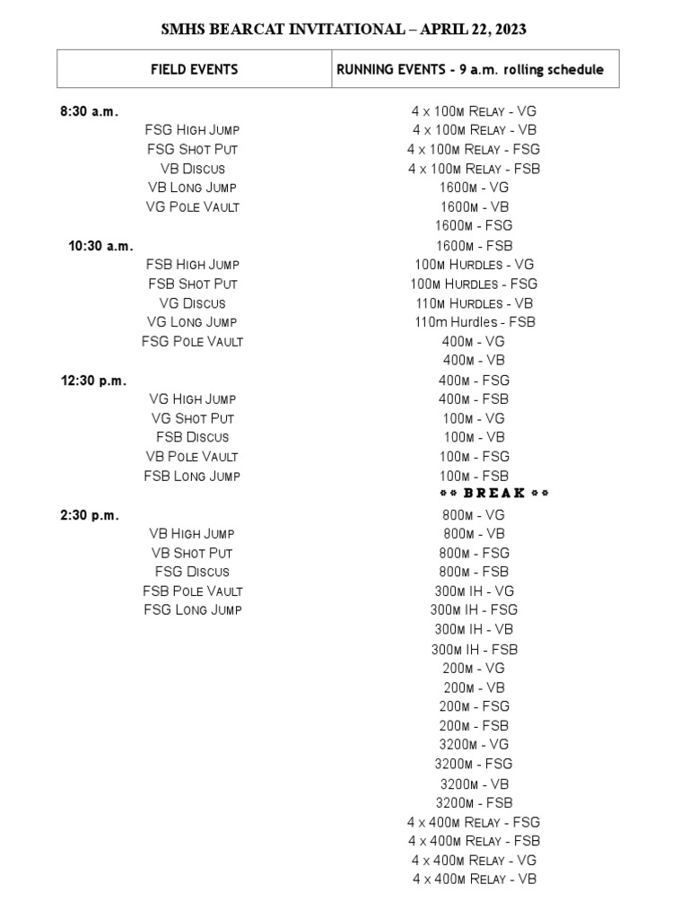 2023 Event Schedule PDF Sports Competitions Summer Olympic Games