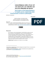 Apuntes Fenomenológicos Sobre El Ser (El Ser-En-Sí, El Ser-Para-Sí) y Su Relación Con La Conciencia en La Filosofía de Sartre