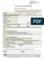 Formato de Declaracion de Accidentes Personales Estudiantes