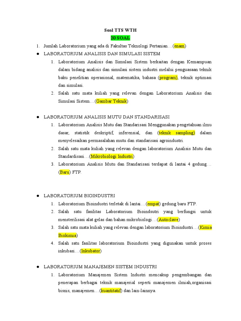 Soal Tts Wth 2022 Pdf