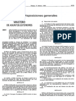 Ministerio de Asuntos Exteriores: Disposiciones Generales