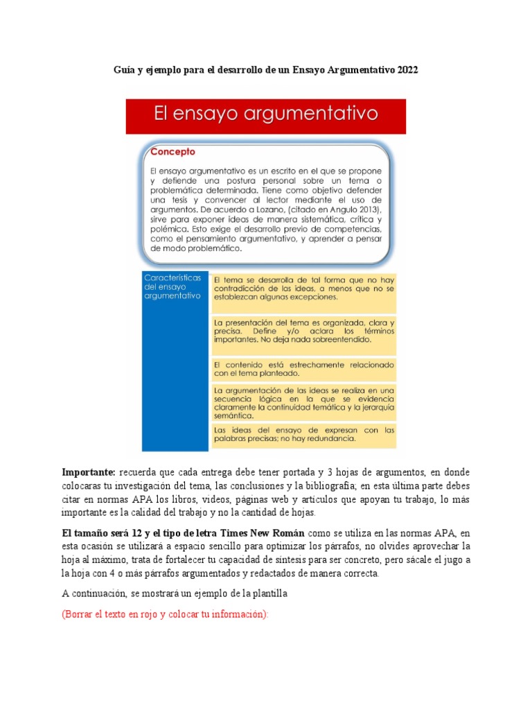 A3 GUIA Ensayo Argumentativo | PDF | Estilo apa | Ensayos