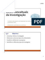Tema I - Bases Conceituais Da Investigação Cientifica (2020)