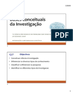 Tema I - Bases conceituais da investigação cientifica (2020)