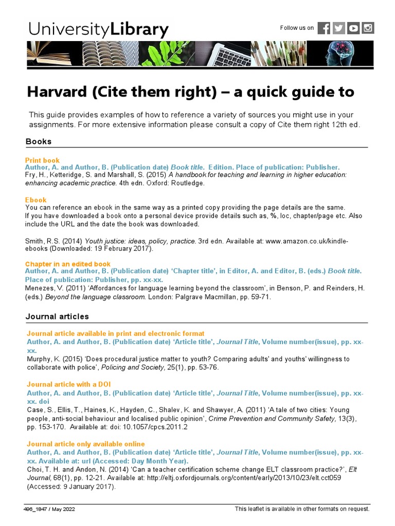 Harvard Referencing Guide Examples | PDF | Books | World Wide Web