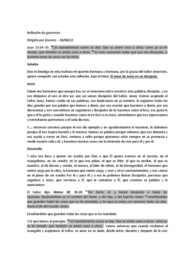 El Amor De Jesus En Un Discipulo Pdf Amor Jesús