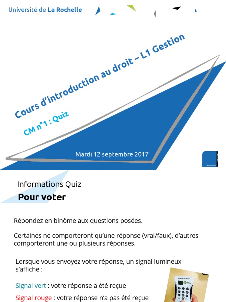 Quiz sur le Droit et Signalisation des Réponses | PDF | Traité ...