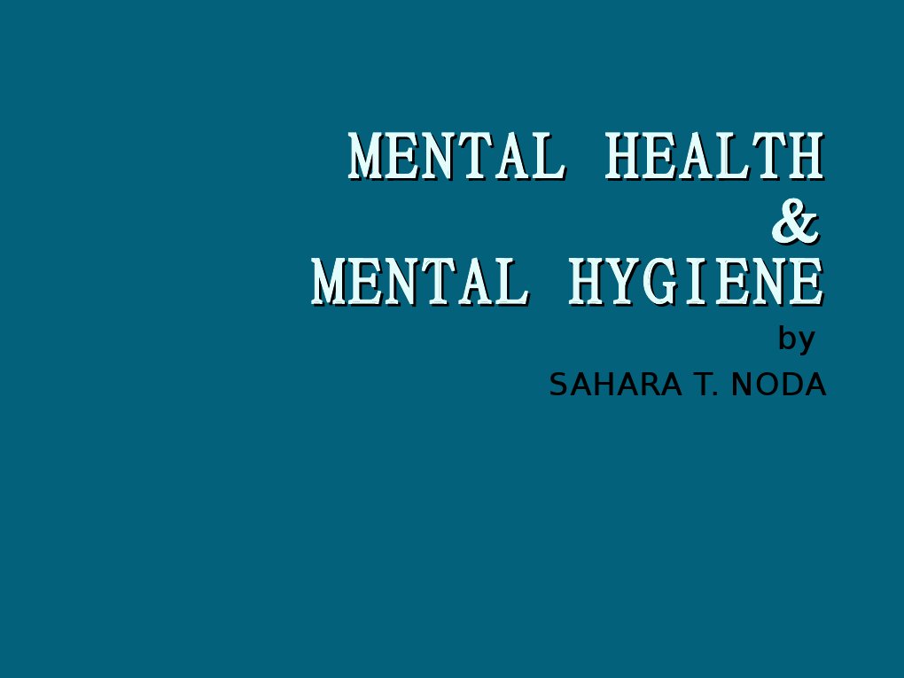 Mental Health and Hygiene Insights | PDF