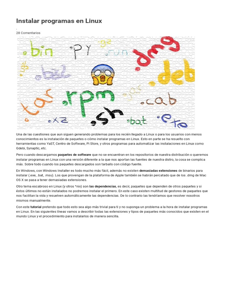 Instalar Paquets en Linux | PDF | Distribución de Linux | Archivo de ...