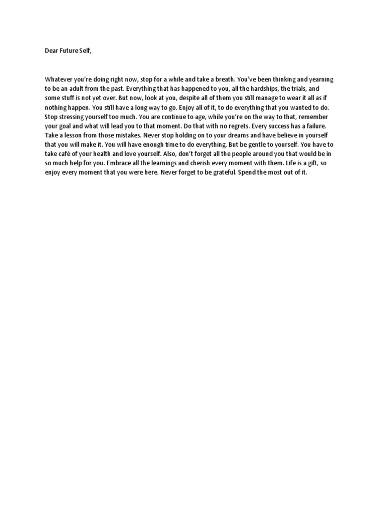 Dear Future Self | PDF