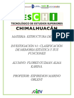 Investigación 1-Clasificación de Memoria Estática y Sus Funciones-Alma Karina Flores Guzman