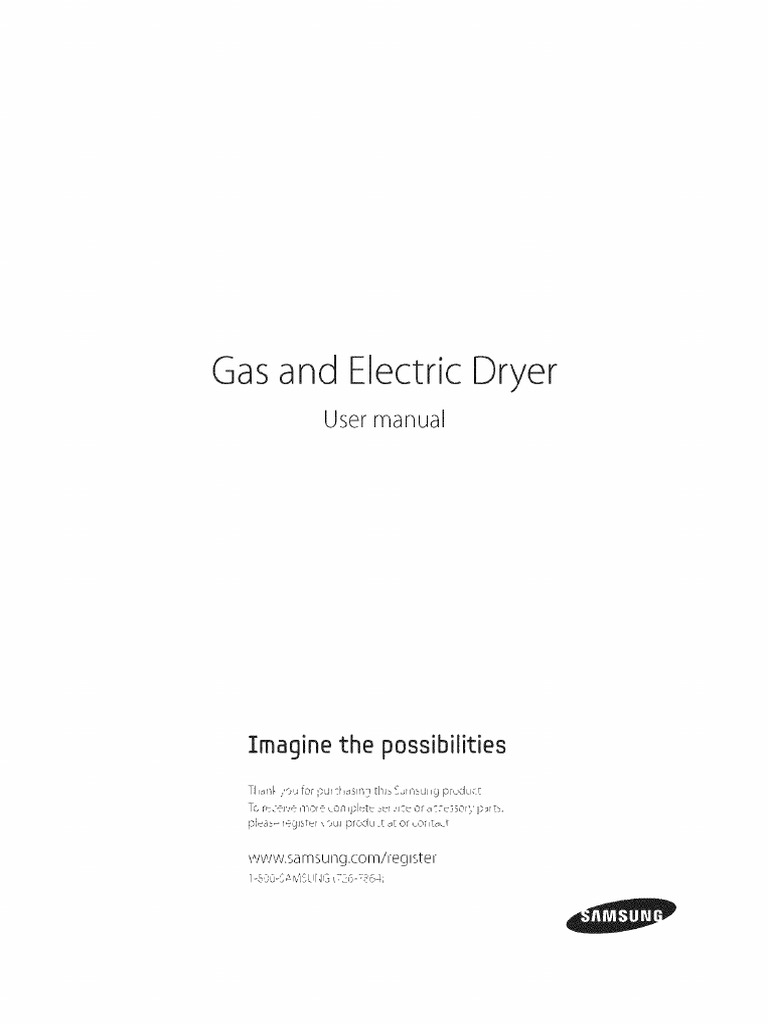 Samsung Dryer User Manual PDF Duct (Flow) Clothes Dryer