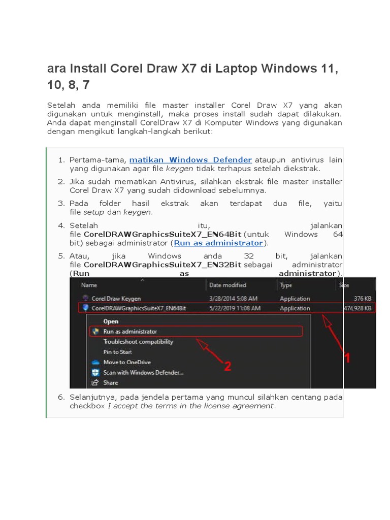 Cara install corel draw x7 di laptop windows 10 pdf