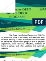 Orientation On OHSP
