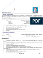 CV For The Post of Payroll Accountant