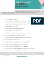 Countable & Uncountable Worksheet Answers