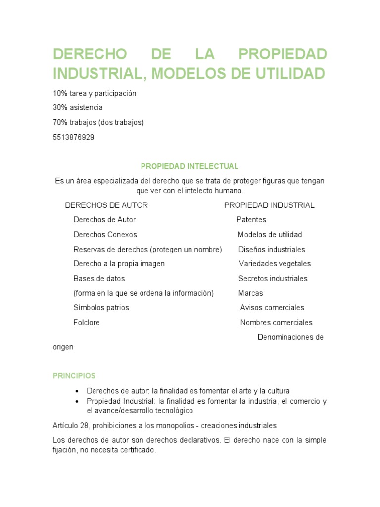 Derecho de La Propiedad Industrial | PDF | Patentar | Marca comercial