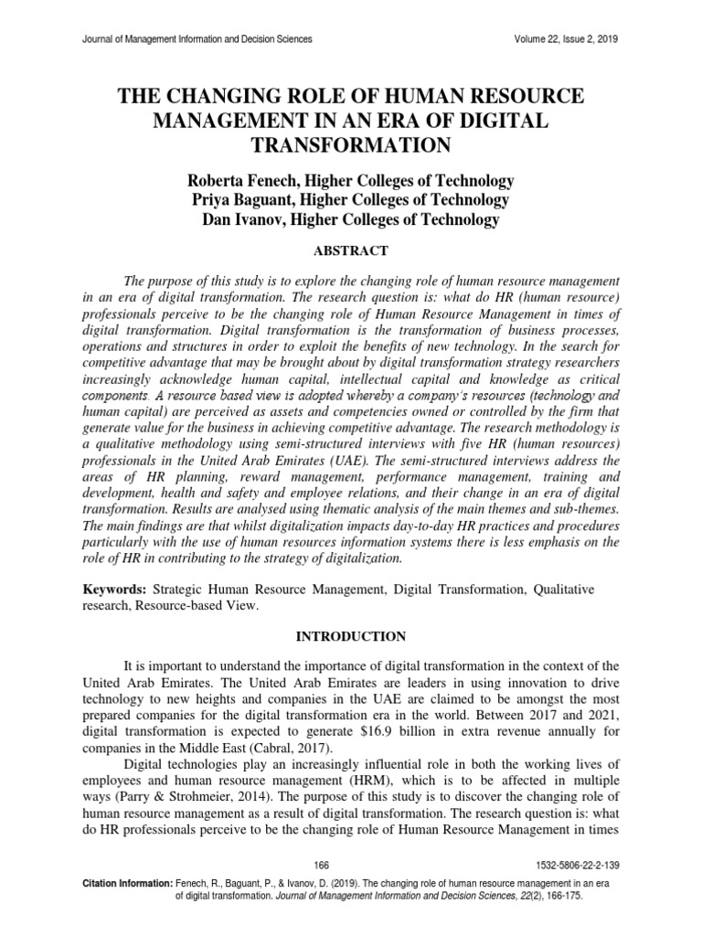 HR Management in Digital Transformation | PDF | Human Resource ...