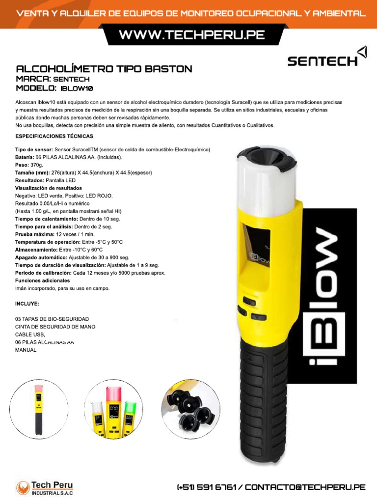 Datasheet Alcoholimetro Iblow 10 | PDF