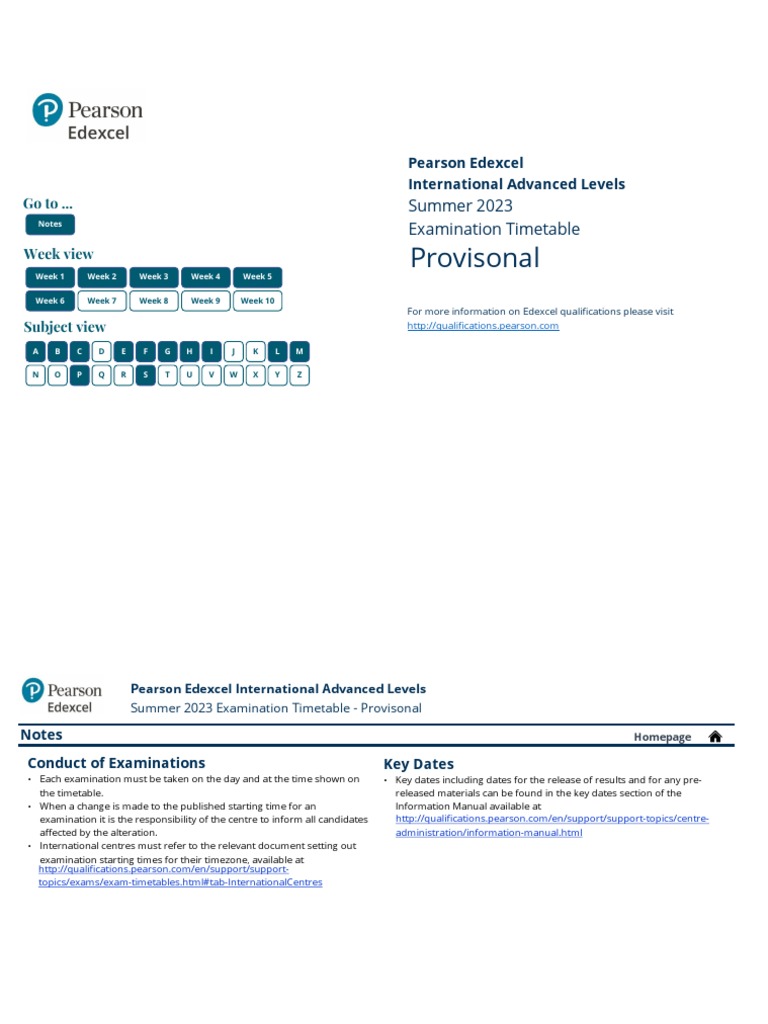 Pearson Edexcel International Advanced Levels Summer 2023 Examination