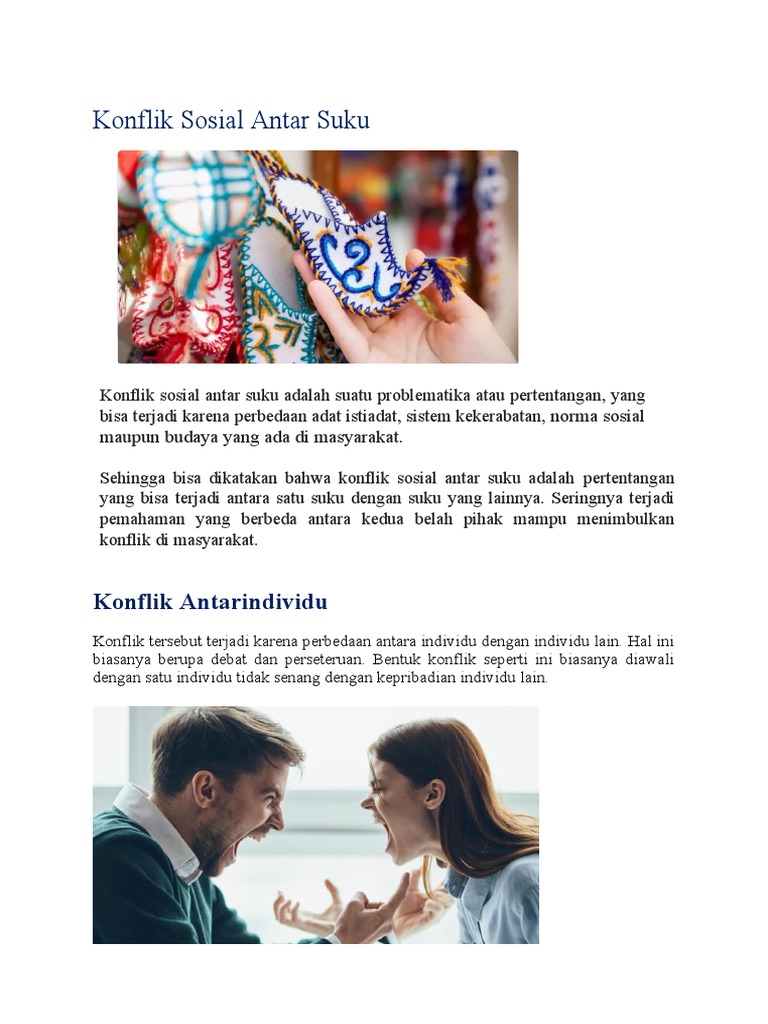 Kliping Konflik INDIVIDU Sosial Antar Suku, Agama | PDF