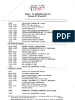 2011 F1 Hungarian Grand Prix Timetable (Draft)