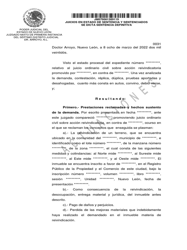 Sentencia Ordinario Civil | PDF