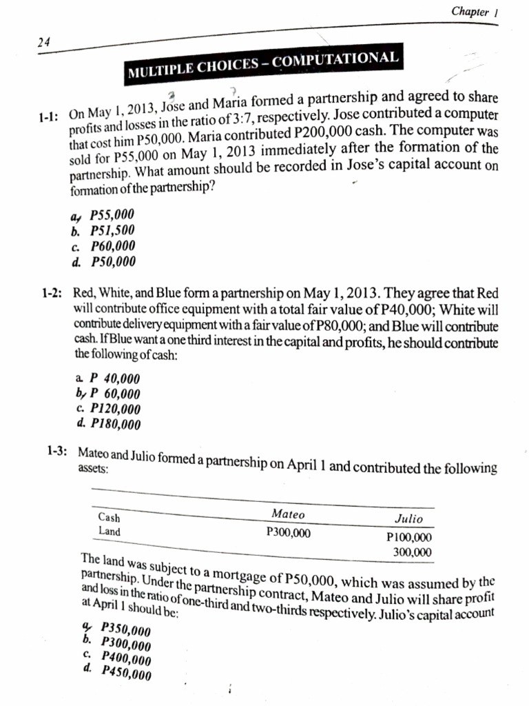 Partnership Formation Problems PDF Partnership Goodwill Accounting 