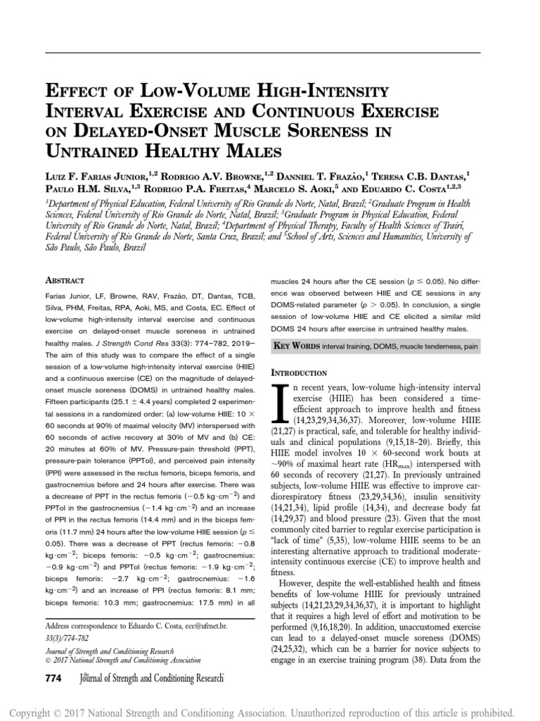 Effect of Low Volume High Intensity Interval.20 PDF High Intensity