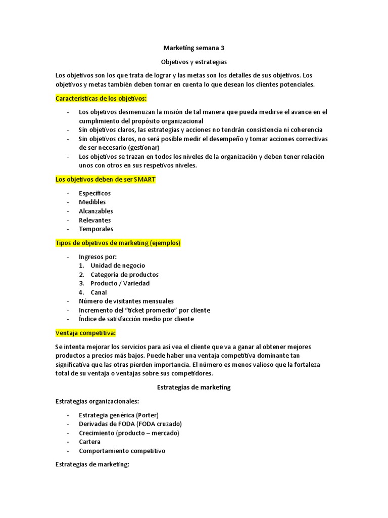 Estrategias y Objetivos de Marketing | PDF | Marketing | Análisis FODA