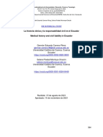 La Historia Clínica y La Responsabilidad Civil en El Ecuador Medical History and Civil Liability in Ecuador