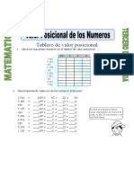 Ficha Valor Posicional para Tercero de Primaria