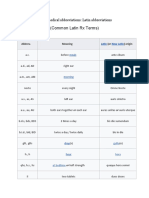 Common Latin RX Terms