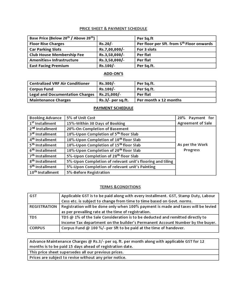 Price Sheet | PDF | Value Added Tax | Taxes
