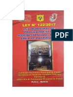 LEY MUNICIPAL DE PROCEDIMIENTOS ADMINISTRATIVOS EN EL AREA DE PATRIMONIO No 122-2017