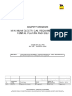 Minimum Electrical Requirements For Rental Plants and Equipment