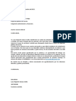 Carta de Renuncia Laboral