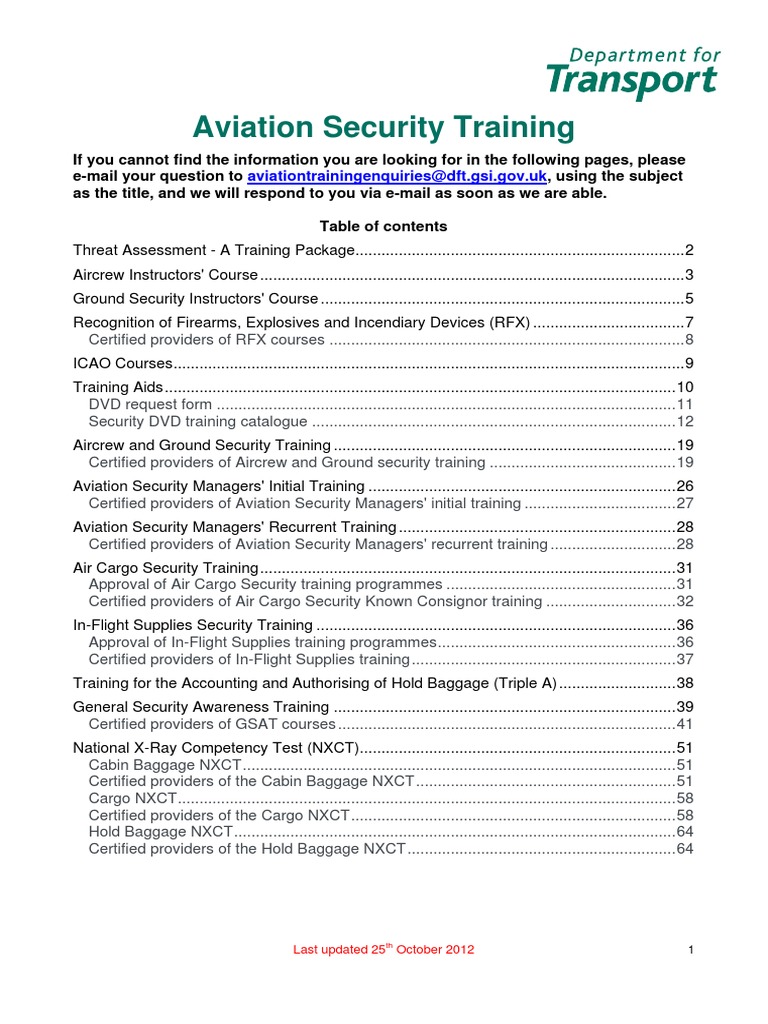 Aviation Security Training PDF Airport Security Aircraft Hijackings