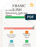 Determiners, Verbs and Tenses in English