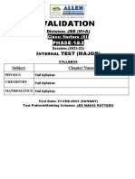 JEE (M+a) Nurture Phase-1&2 27-FEB-2022 Validation