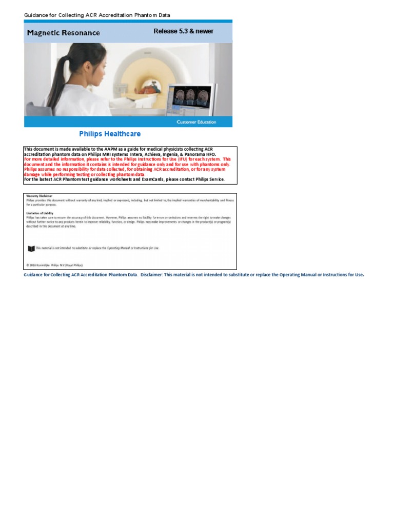 ACR Phantom Data Collection Guidance | PDF | Technology & Engineering