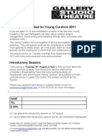 Participants Needed For Young Curators 2011: Name TEL E-Mail