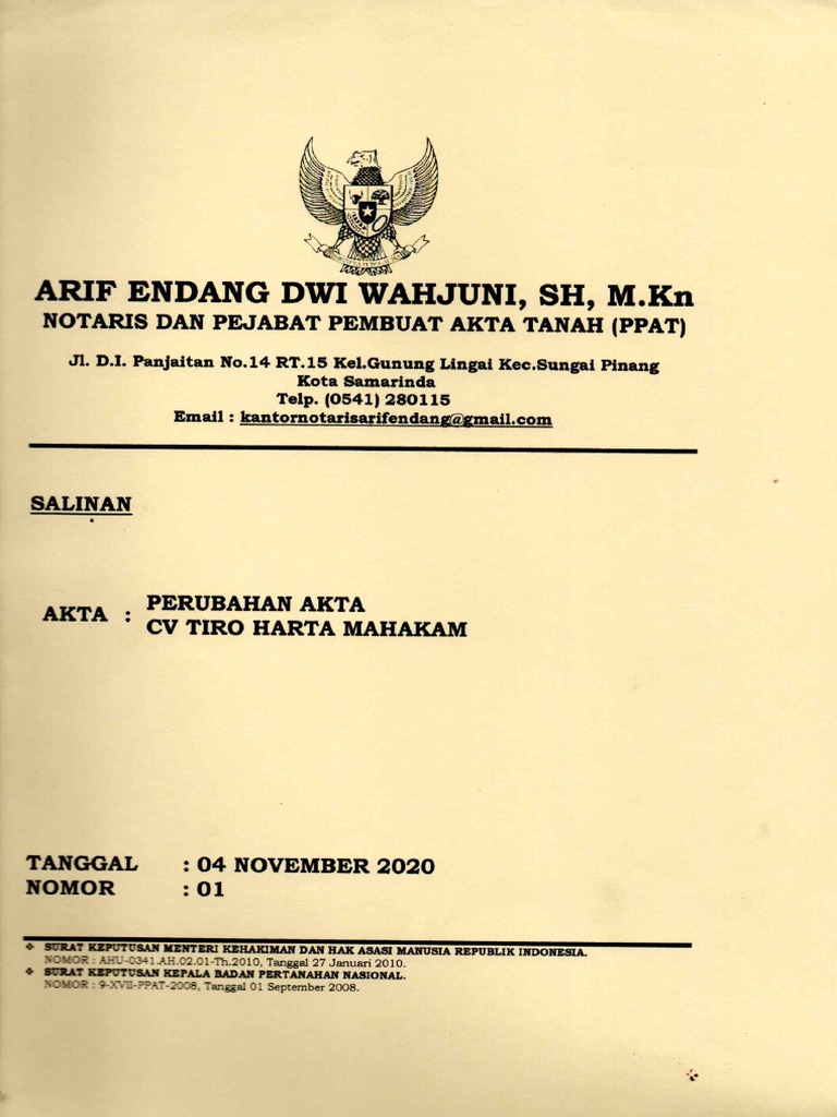 Akte Perubahan | PDF