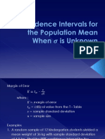Confidence Intervals for the Population Mean When σ is Unknown