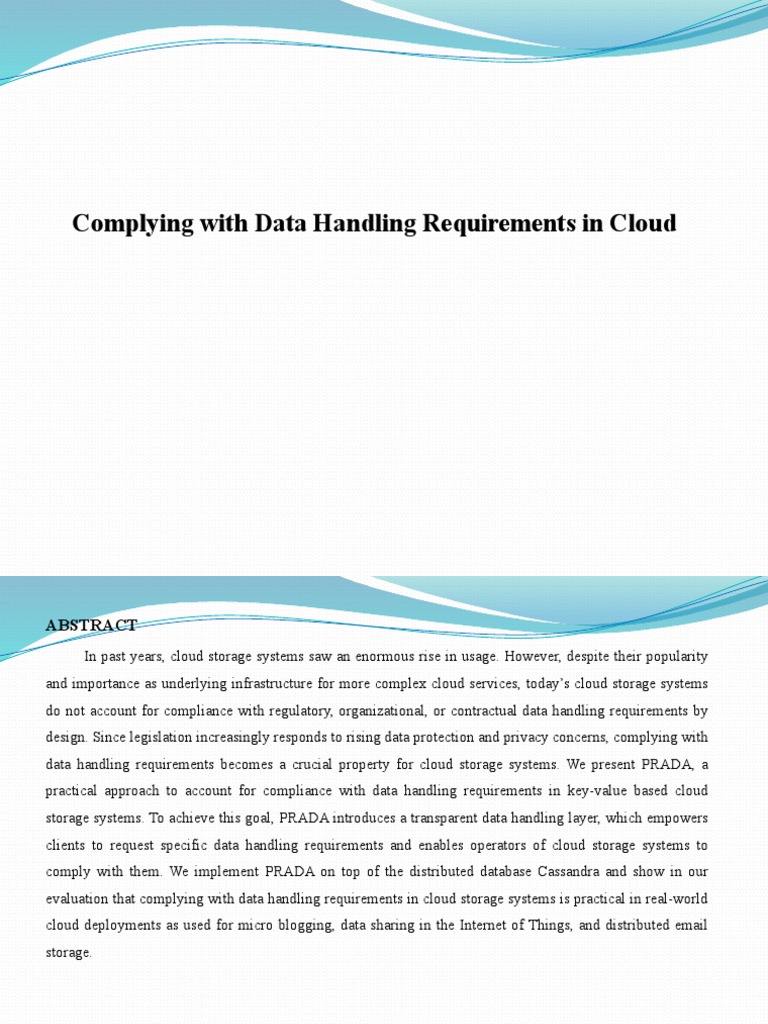 Complying With Data Handling Requirements in Cloud PDF Software