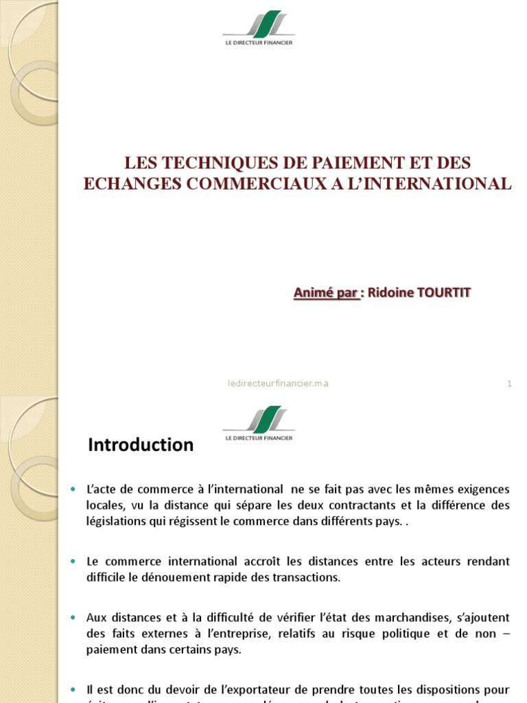 Techniques de paiement international PME | PDF | Affaires | Finance et ...